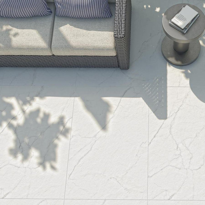 marble white outdoor porcelain tiles 900 x 600