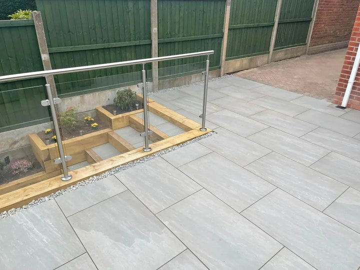 silver kandla grey porcelain paving slabs 900 x 600