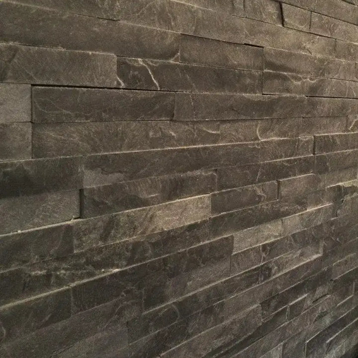 black split face tiles slate cladding